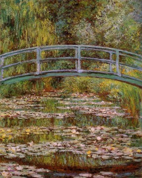 El estanque de nenúfares, también conocido como puente japonés, Claude Monet, impresionismo, flores Pinturas al óleo